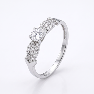 Witgouden Ring met Zirkonia