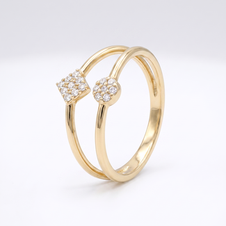 Minimalistische Dubbele Zirkonia Ring