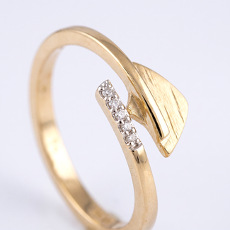 Moderne Open Ring met Zirkonia