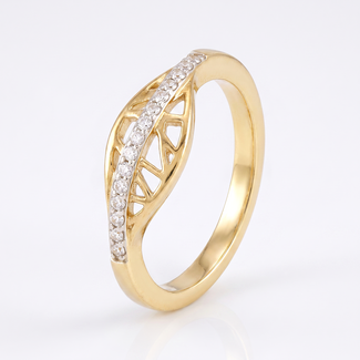 Opengewerkte Ring met Zirkonia