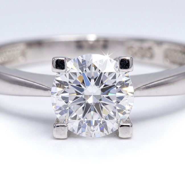 Witgouden Ring met Grote Zirkonia Steen