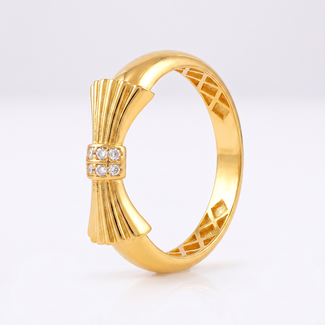 Elegante Strik Ring met Zirkonia