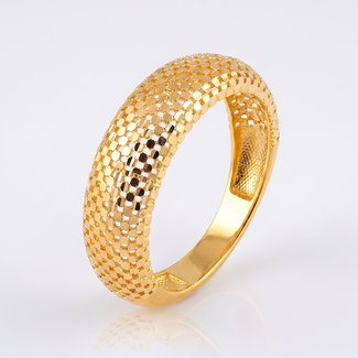 Brede gouden structuur ring
