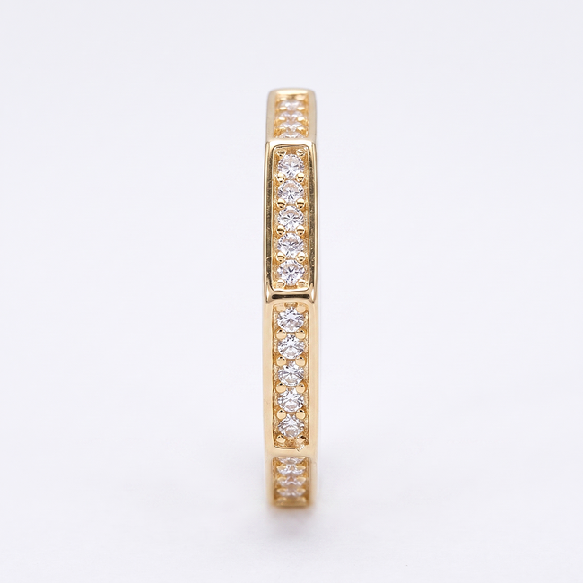 Gouden Ring met Geometrisch Design en Zirkonia