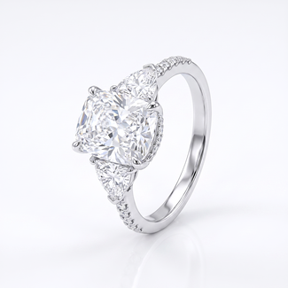 Witgouden Diamanten Driesteen Ring