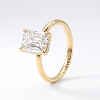 Verlovingsring emerald cut lab diamant 4.08 ct