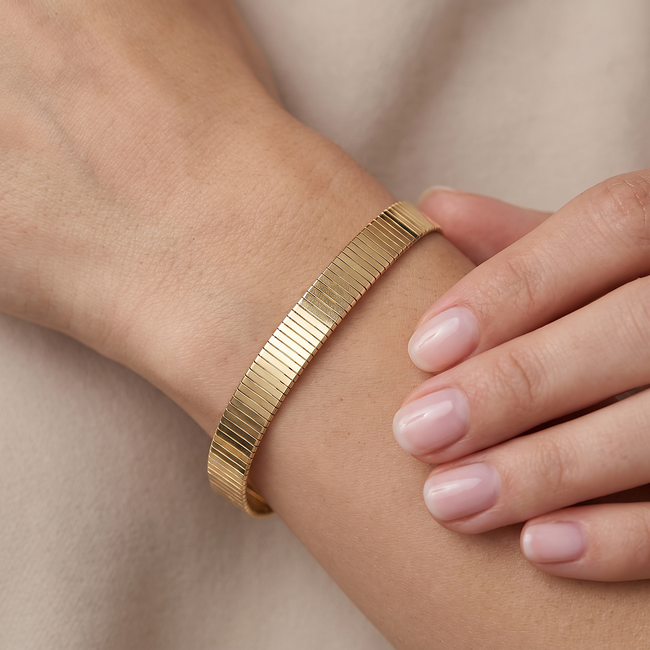 18 Karaat Gouden Stretch Armband