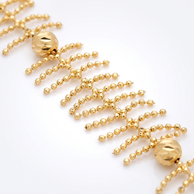 18k Gouden Armband met Bolletjes en Takjes