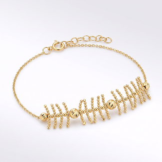 Gouden Armband met Bolletjes en Takjes