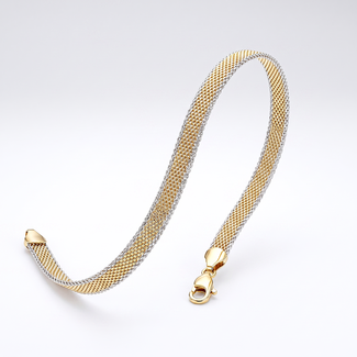 Fijne Gouden Armband met Gevlochten Structuur