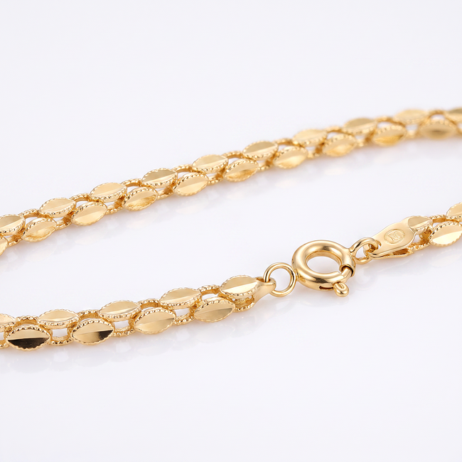 18k Gouden Armband met Platte Ovale Schakels
