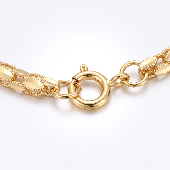 18k Gouden Armband met Platte Ovale Schakels