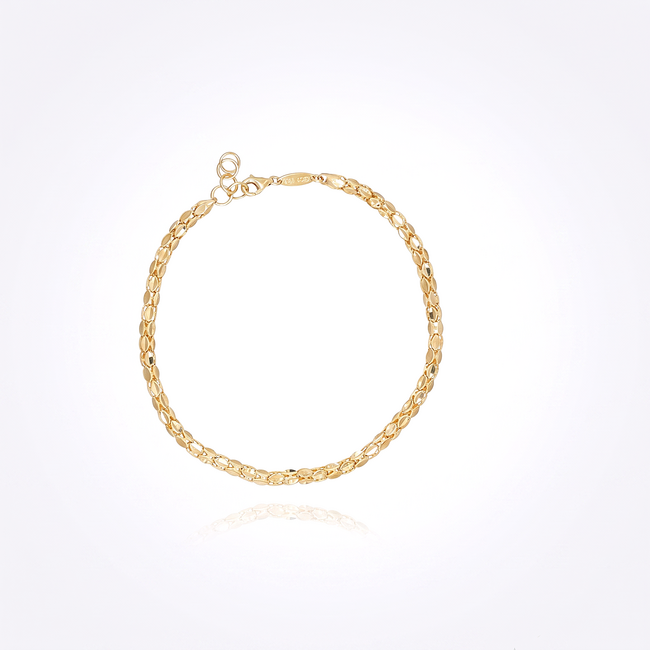 18k Gouden Armband met Platte Ovale Schakels