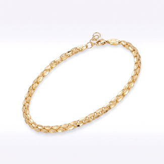 Gouden Armband met Platte Ovale Schakels