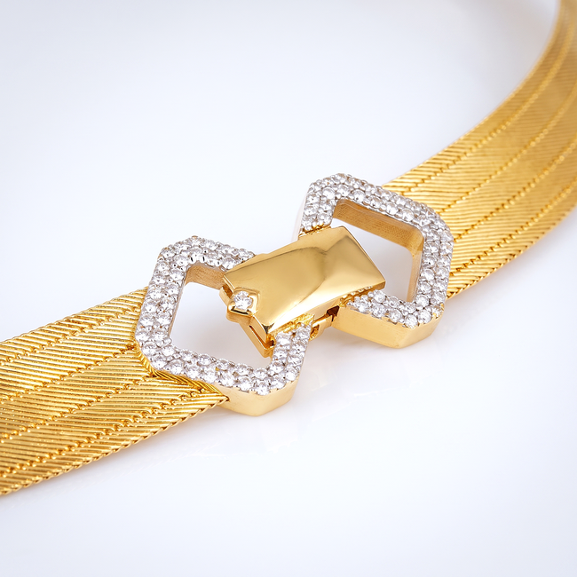 22 karaat Trabzon Hasır ketting geometrisch