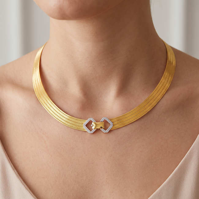 22 karaat Trabzon Hasır ketting geometrisch