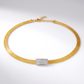 Luxe Hasır Ketting met 3-Rijen Design