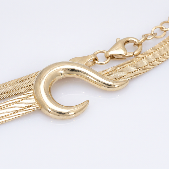 14 karaat Hasır ketting met curve sluiting