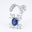 Witgouden statement ring 14 karaat met blauwe saffier 3.35 ct