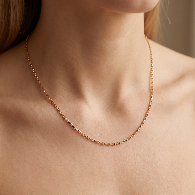 18k roodgouden venetiaanse ketting 49,5 cm