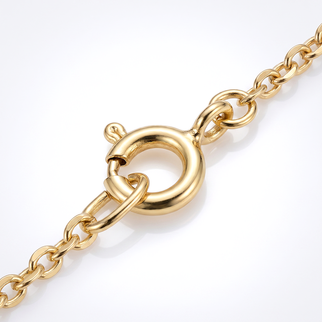 Fijne 18 karaat geelgouden schakelketting 54,5 cm