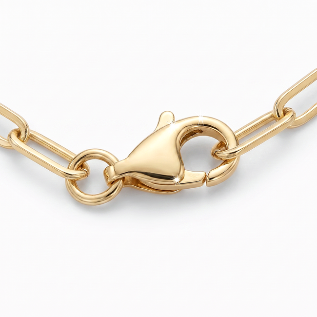 18 Karaat Gouden Paperclip Schakel Ketting