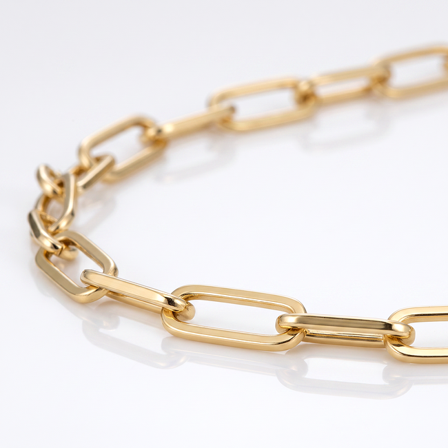 18 Karaat Gouden Paperclip Schakel Ketting