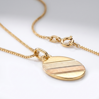 Gouden Ketting met Ovale Hanger