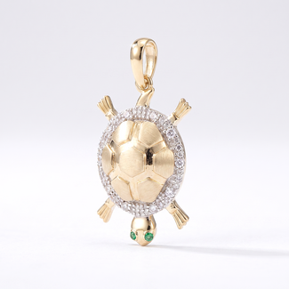 Schildpad Hanger met Zirkonia