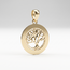 Gouden levensboom hanger in ronde vorm
