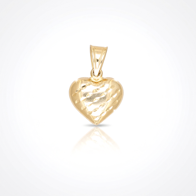 Gouden hart hanger met geslepen details