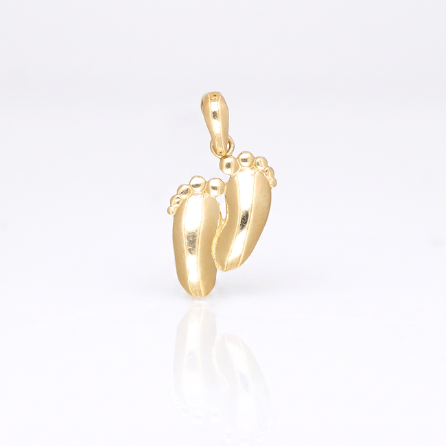Gouden baby voetjes hanger glanzend design
