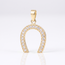 Gouden hoefijzer hanger met witte zirkonia