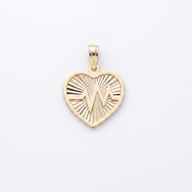 Gouden hart hanger met hartslag design