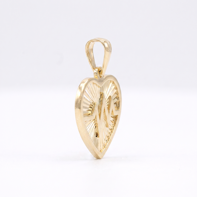 Gouden hart hanger met hartslag design