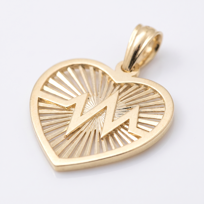 Gouden hart hanger met hartslag design