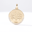 Gouden levensboom munt hanger met witte zirkonia