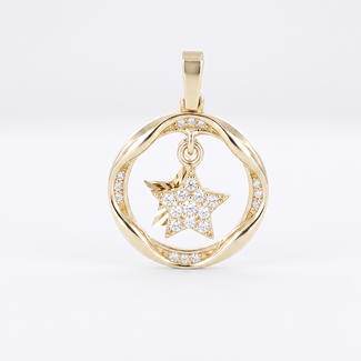 Gouden Ster Hanger met Zirkonia