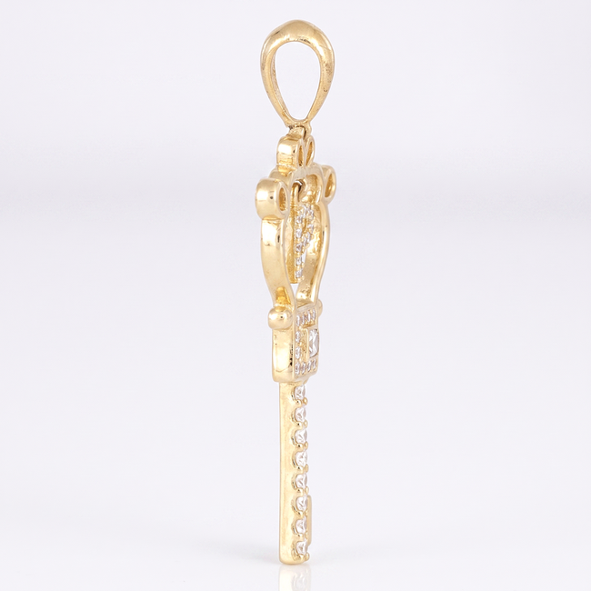 Gouden sleutel hanger met letter P