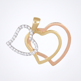 Open hart hanger met zirkonia