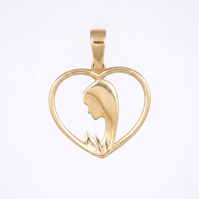 Gouden hart hanger met elegant vrouw design