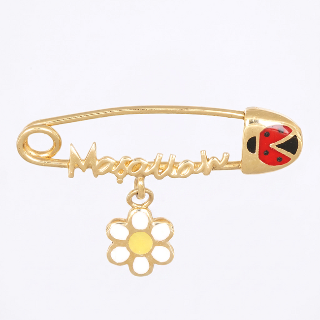 14k gouden speld met madelief en Masallah