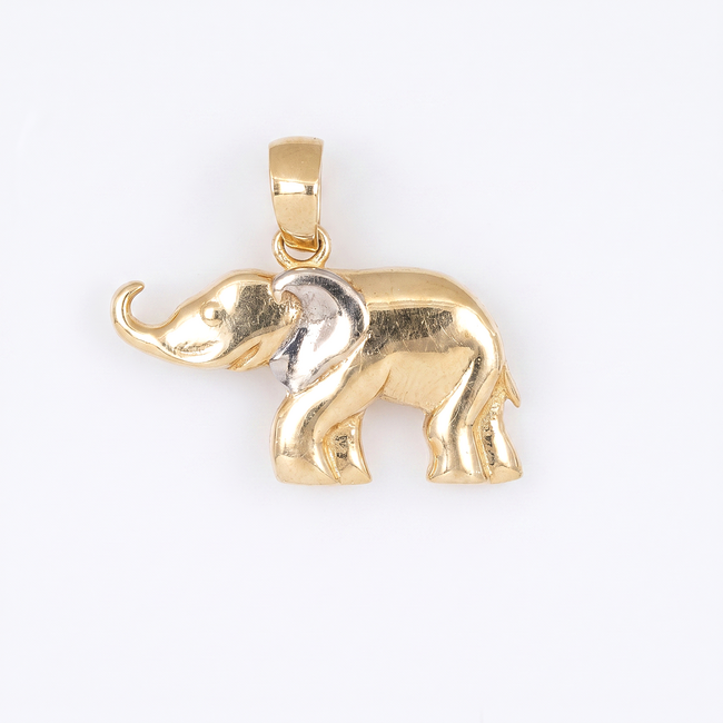 14 karaat gouden olifant hanger met design