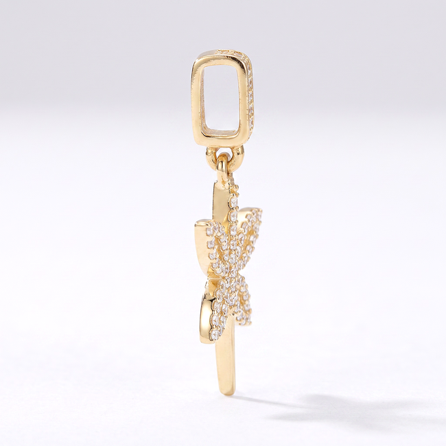 14 karaat gouden libelle hanger met zirkonia
