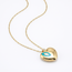 Gouden hart collier met turquoise nazar oog