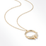Gouden Rond Collier met Zirkonia Details