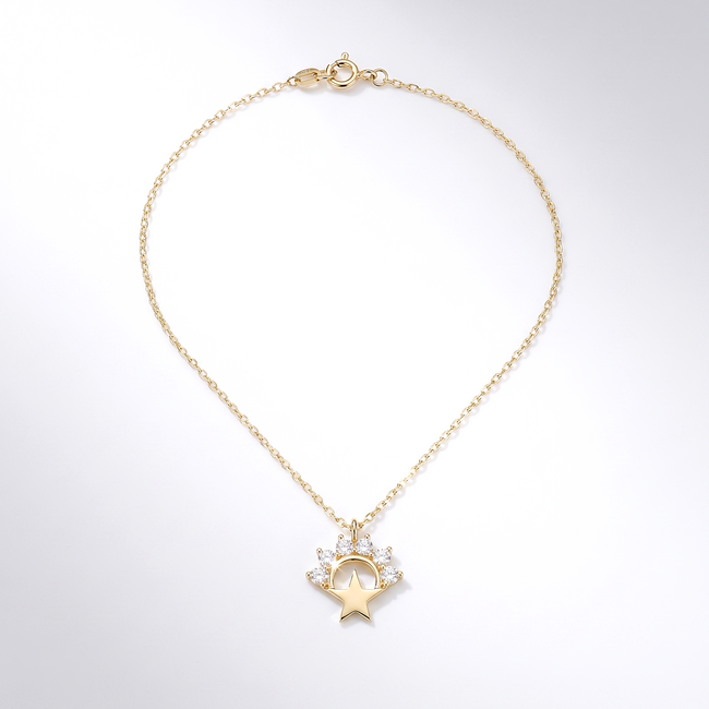 Gouden ster ketting met zirkonia