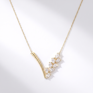 V Ketting met Zirkonia