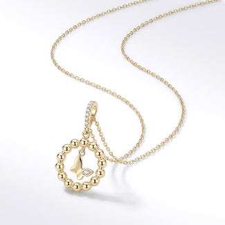 Gouden Vlinder Ketting met Zirkonia