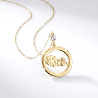Gouden Baby Ketting Rond Design
